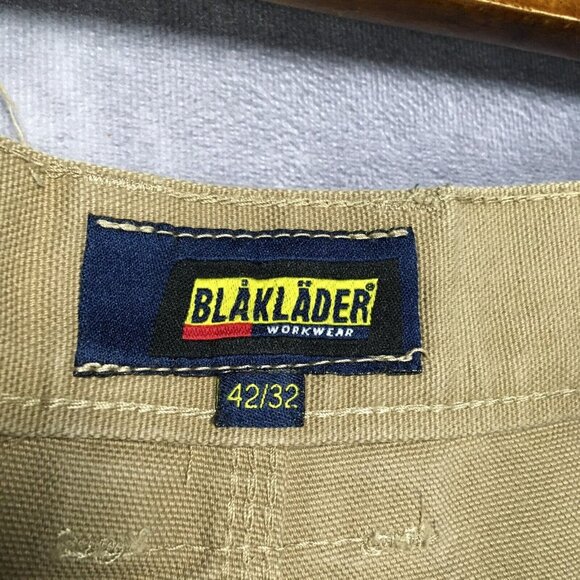 Blaklader Mens Cargo Work Pants size 42x32 Brown Thick‎ Canvas Pockets Trades - Picture 5 of 16